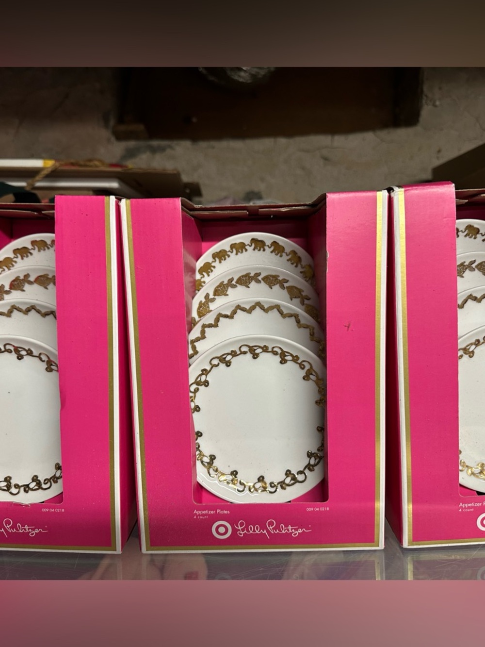 Lilly Pulitzer for Target 5” Appetizer plates white with gold